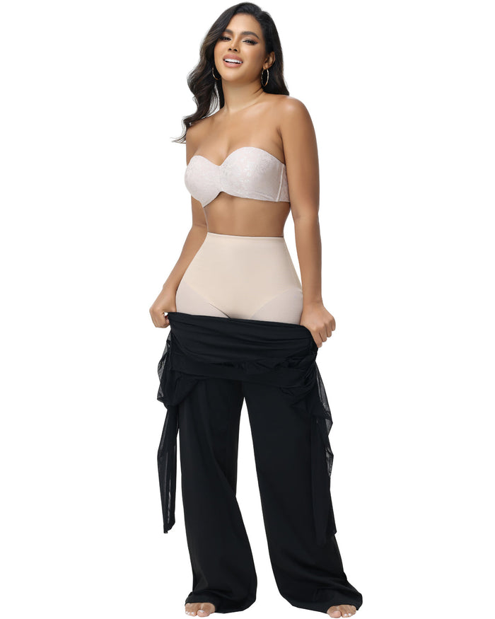 Women's Seamless Mesh High Waist Shapewear Shorts Thigh Slimmer Underwear  - By Qivii