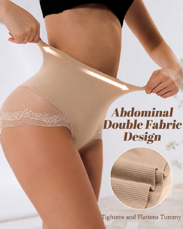 Women's Seamless Mesh Tummy Control Breathable Shapewear Briefs Panties  - By Qivii