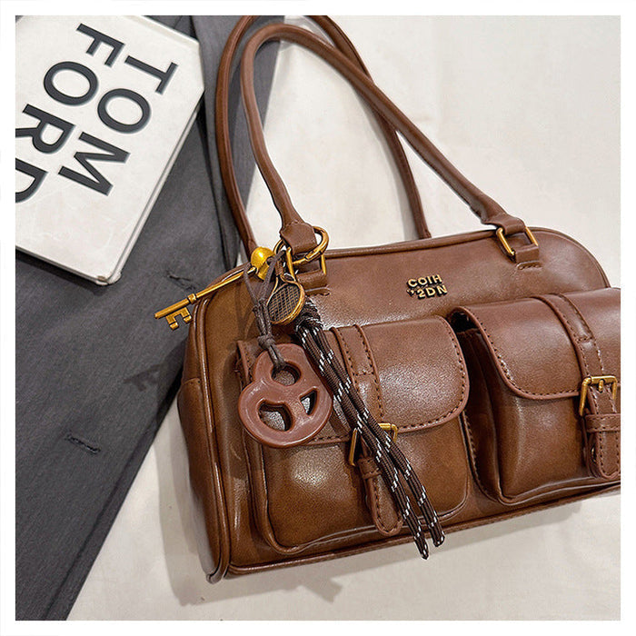 Women's Trendy Vintage Boston Pillow Tote Bag - Versatile Shoulder/Handheld Retro Commuter Bag