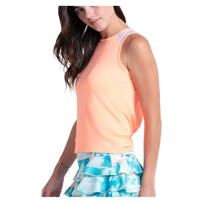 Women's Twist Back Rib Tank Orange Frost