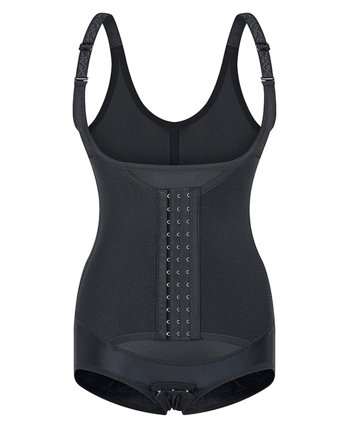 Women's Waist Trainer Bodysuit Tummy Control Slim Cincher Open Bust Shapewear  - By Qivii