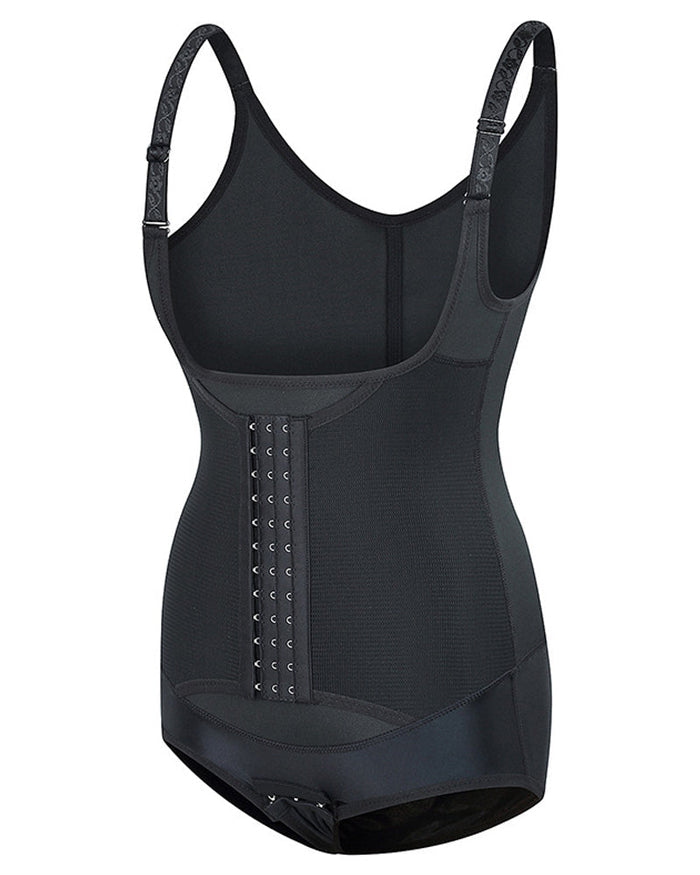 Women's Waist Trainer Bodysuit Tummy Control Slim Cincher Open Bust Shapewear  - By Qivii