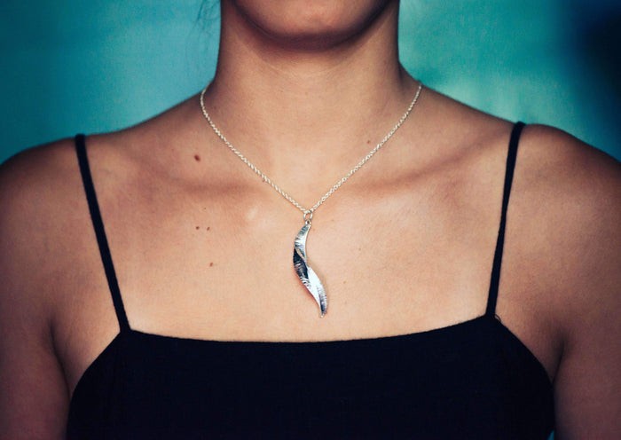 WVIII Spring Leaf Pendant, Pure Silver