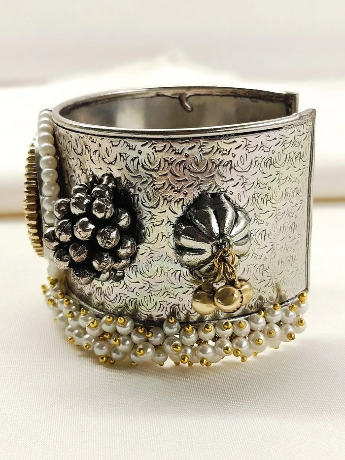 Yatika White Oxidized Bracelet