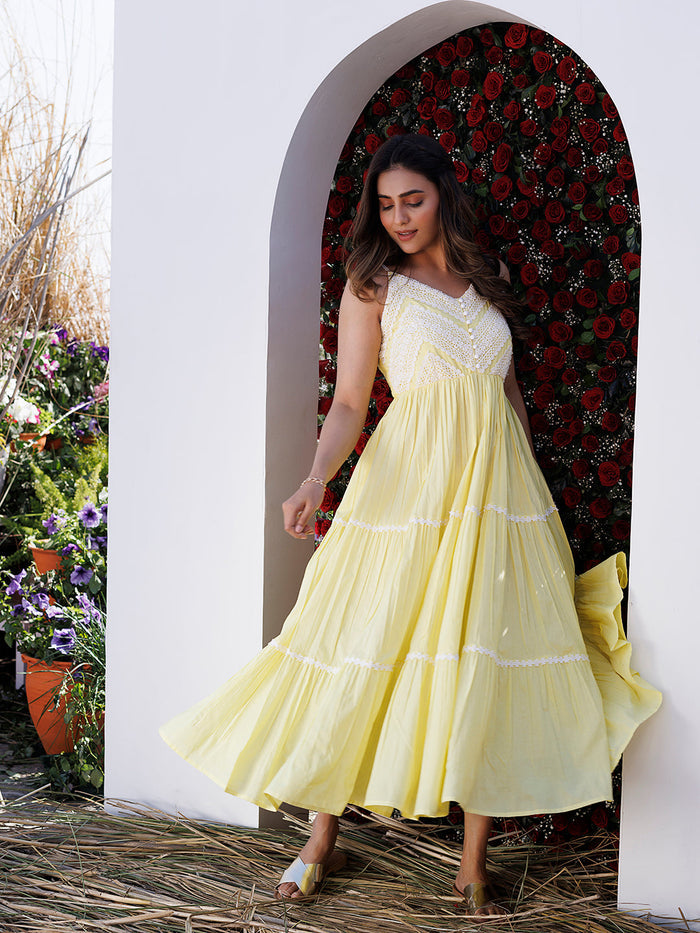 Yellow Pear Maxi Dress