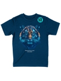 Youth Dark Tiger Glow in the Dark T-Shirt in Navy