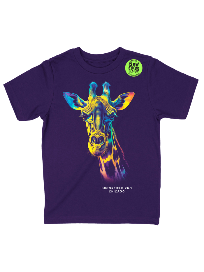 Youth Giraffe Glow in the Dark T-Shirt in Navy