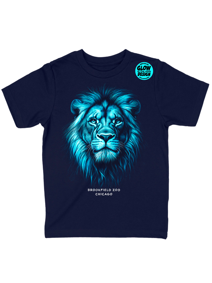 Youth Lion Glow in the Dark T-Shirt in Navy