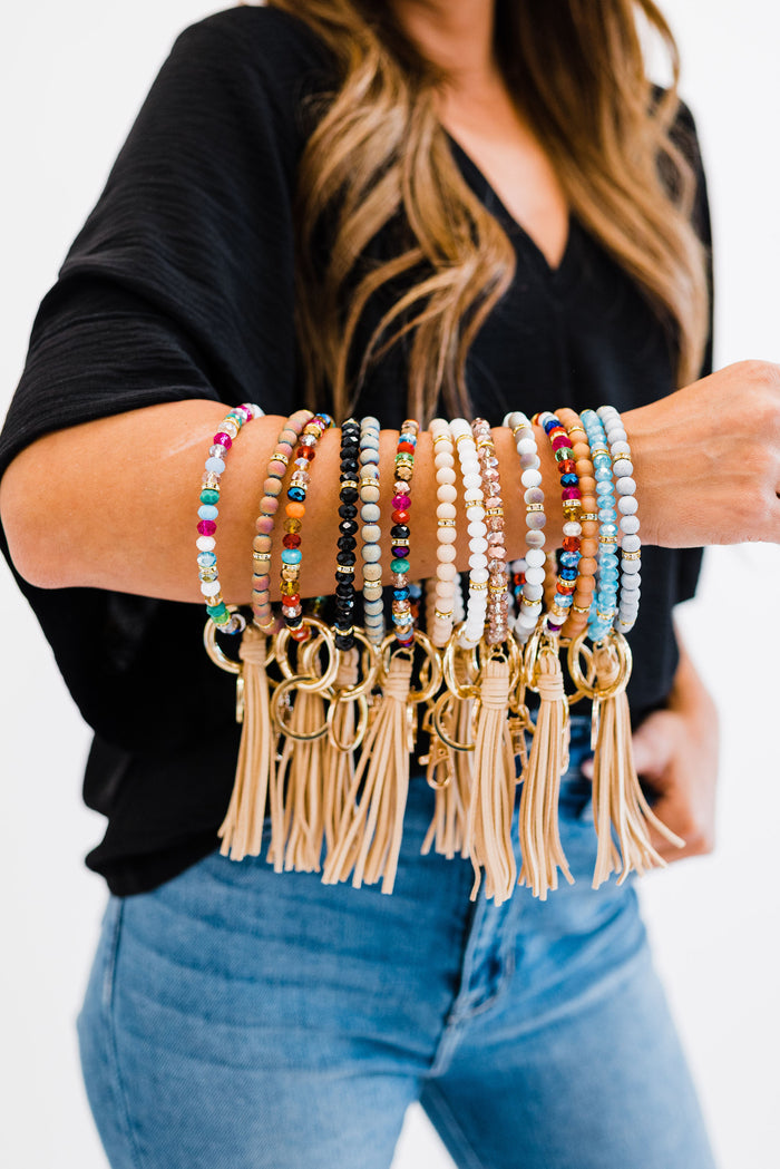 Zoey Beaded Keychain Bracelet - Final Sale