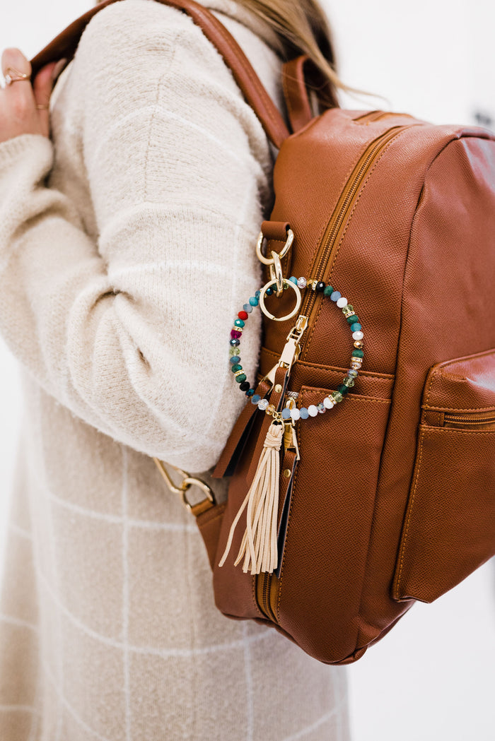 Zoey Beaded Keychain Bracelet - Final Sale