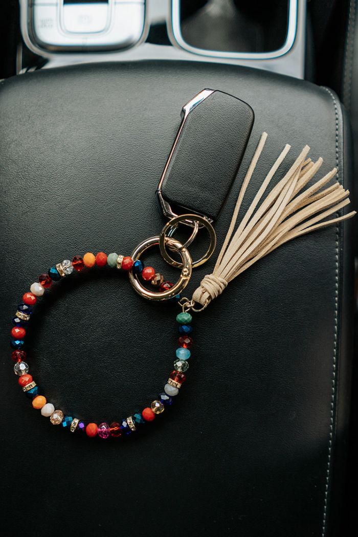 Zoey Beaded Keychain Bracelet - Final Sale