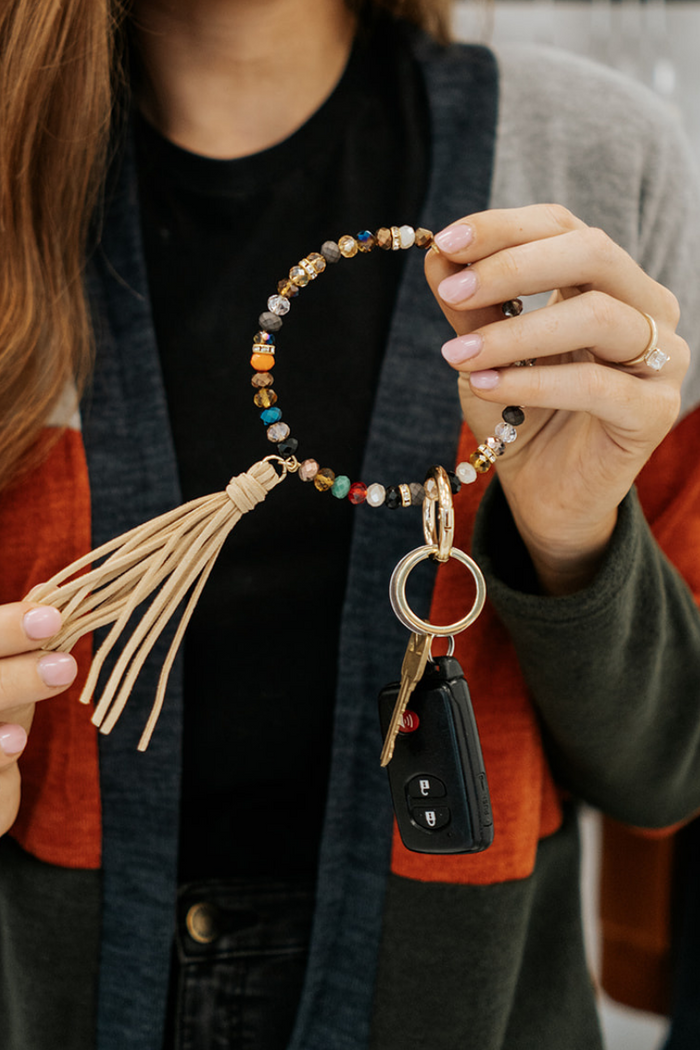 Zoey Beaded Keychain Bracelet - Final Sale