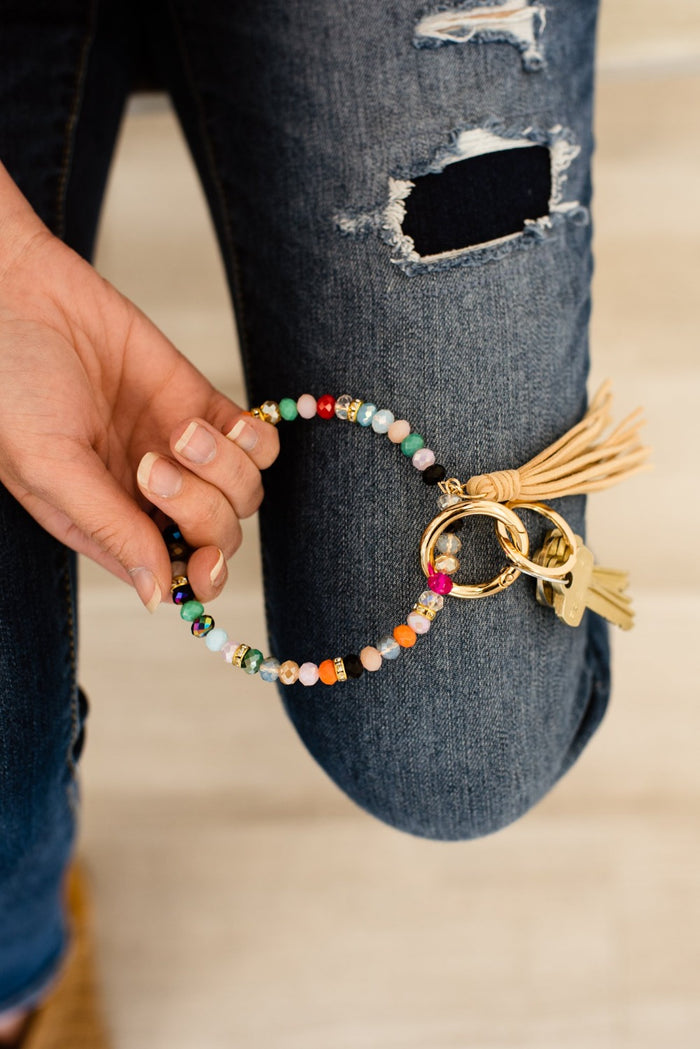 Zoey Beaded Keychain Bracelet - Final Sale